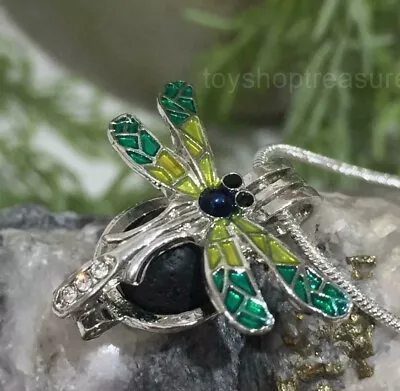 $15.95 • Buy Crystal Dragonfly Aromatherapy Essential Oil Diffuser Necklace With Lava Stone 