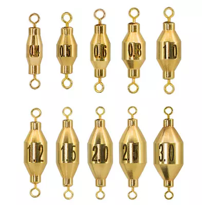 20x Brass Fishing Weight Inline Trolling Quick Set Lead Sinkers Swivel Weights • $17.09