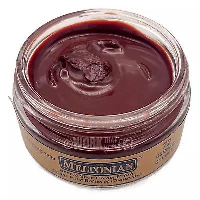 [1] Meltonian Boot & Shoe Cream Polish 1.55 Oz Color Cognac #72 • $9.99