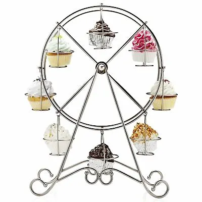 £12.99 • Buy 8 Cupcake Ferris Wheel Display Stand Novelty Cake Holder Chrome Party Wedding