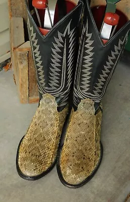 Vintage Rattlesnake Cowboys Western BOOTS Exclusive Diamond Back Exotic 9.5 D • $199.99