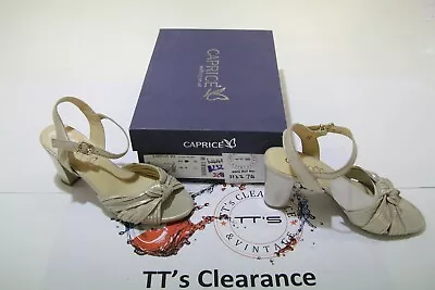 Caprice 'lt Gold Su.met' Ladies Leather Sandals Uk 4 G Eu 37 • £10