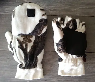 Thinsulate Mittens Fingerless Gloves Oak Camo Pattern Warm Mens Size Large L • $14.59