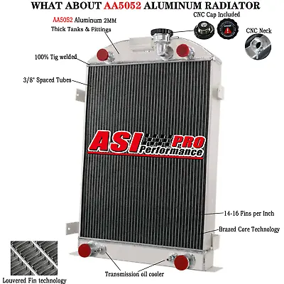 3ROW Aluminum Radiator Fits 1930-1931 Ford Model A Grill Shells Flathead V8 • $144.95