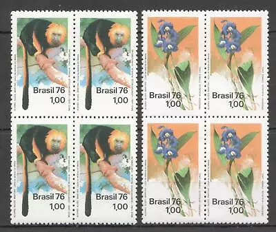 P0112 1976 Brazil Monkeys Primates Flowers Orchids Flora Fauna Animals 4set Mnh • $2