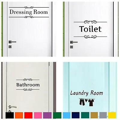 £2.49 • Buy Toilet Sign Door Stickers Decal Vinyl Wall Sticker For Bathroom Hotel Kitchen