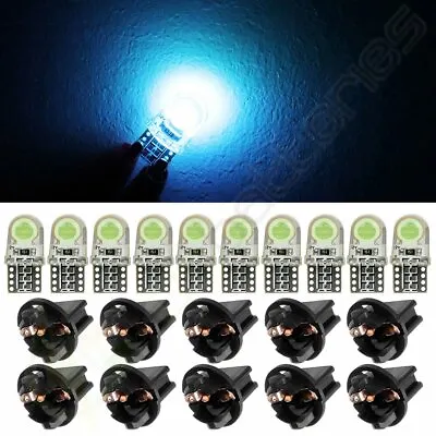 10X Ice Blue Error Free COB LED T10 194 168 Dash Bulb With 1/2  Socket For Chevy • $9.79