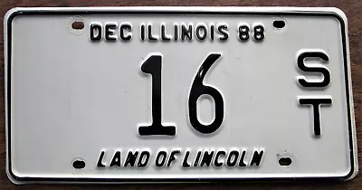 ILLINOIS 1988 License Plate Low Number 16 • $34.95