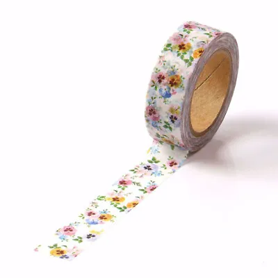 £3.30 • Buy Pansy Flowers Washi Tape Floral Paper Masking Tape Bujo Scrapbooking