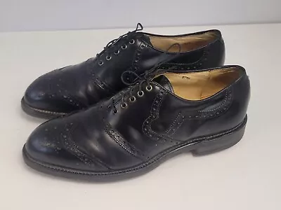 VTG  Bostonian Fine Golf Shoes Leather Black Oxford  Men's 9.5 E Made In USA • $28