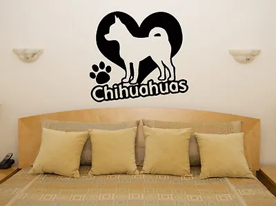 £44.77 • Buy Chihuahua Pet Animal Living Room Dining Bedroom Decal Wall Art Sticker Picture 3