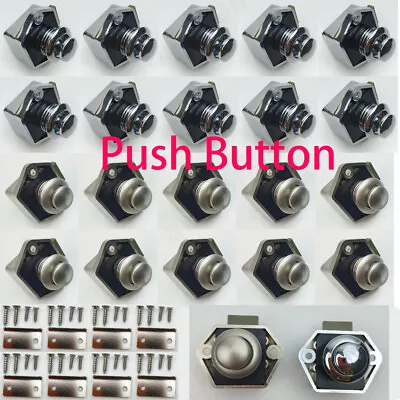 10x Push Button Drawer Cupboard Door Catch Lock Caravan Van Cabinet Latch Knob • $18.95