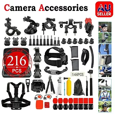 GoPro Hero Action Camera Accessories Pack Case Chest Head Mount Float Head Kit • $52.99