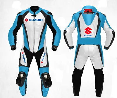 $297.13 • Buy Mens Suzuki GSXR Motorcycle Suit 1PC Leather Motorbike BIker Racing Armour Sport