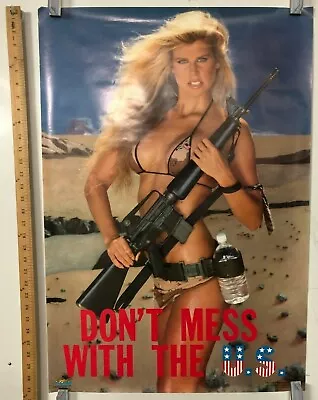 VINTAGE POSTER Don't Mess With The U.S Heather Long 1990 Sam Maxwell Photo MAGA • $100