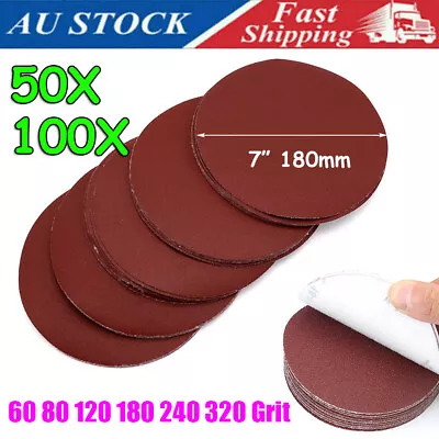 7  Inch 180mm Sanding Discs 60 80 120 180 240 320 Grit Abrasive Sandpaper Pads • $26.69