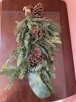 24” Evergreen Magnolia Pinecone Swag • $8