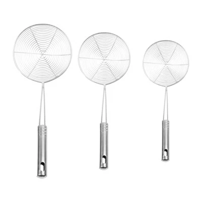 £8.72 • Buy Stainless Steel Mesh Strainer Kitchen Frying Food Spoon Ladle Colander Filter