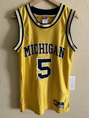 Jalen Rose Michigan Wolverines Fab 5 Authentic Nike NCAA Basketball Jersey Sz 36 • $149.99