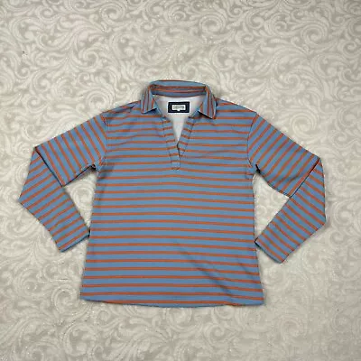 Quaker Marine Supply Womens XS Nautical Stripe Inlet Pullover V Shirt Cotton EUC • $34.99