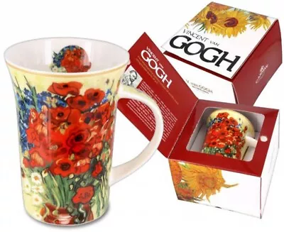 Red Poppies And Daisies Mug Van Gogh Mug Art Porcelain Mug In Gift Box 12oz • $24.26