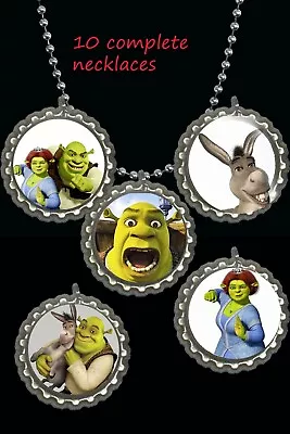 Shrek Movie Fiona Donkey Birthday Necklaces Great Party Favors Lot Of 10 • $13.35