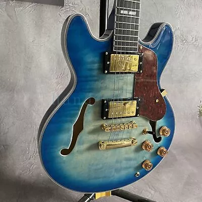 Factory ES339 Blue Quilted Maple Top Handmade Electric Guitar Maple Body • $169.44