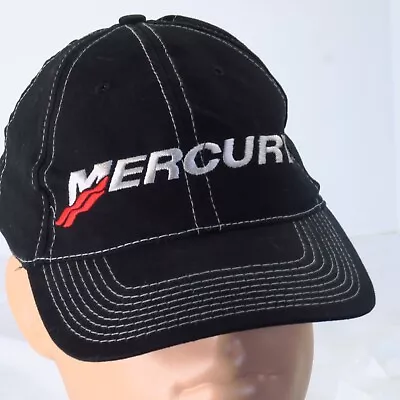 Mercury Outboards Precision Lubricants Black Embroidered Spellout Hat Cap Dock S • $19.79