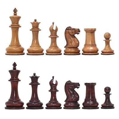 Original Reproduction Nathaniel 1849 Vintage 4.4  Chessmen Distressed/Mahogany • £289.52