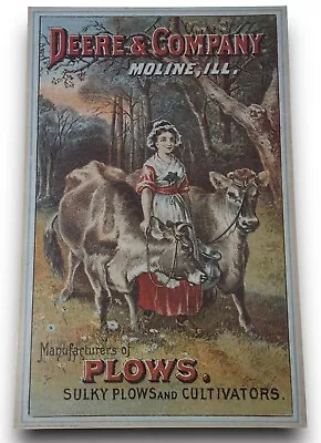 DEERE & COMPANY Moline ILL Plows & Cultivators Advertising Poster 25” X 16” • $42.49