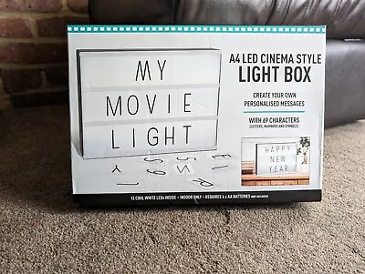 A4 Led Cinema Style Light Box - Great For Home Decor Parties Gifts And More • £3.41