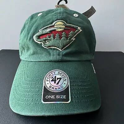 Minnesota Wild Hat Cap Strap Back Green Red NHL Hockey 47 Brand Embroidered Mens • $30