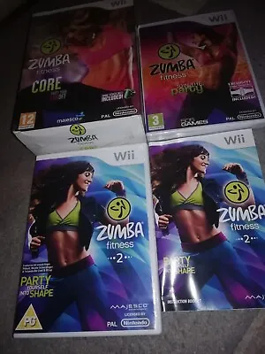 New 3 Games Wii Zumba Core Fitness Game And Belt And Zumba 2  + Fitness Bundle  • £28.95