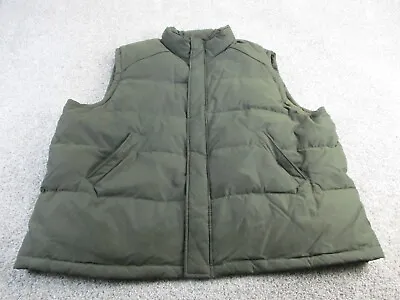 VINTAGE Brooks Brothers Down Puffer Vest Forest Green Snaps Mens Extra Large EUC • $50