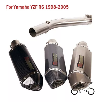 Motorcycle Exhaust Escape Tail Mid Connect Link Pipe For Yamaha YZF R6 1998-2005 • $133.34