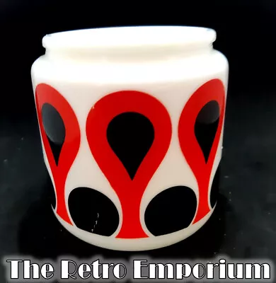 RETRO EGEZIA Milk Glass RETRO Red JAR Vintage Egizia Milk Glass Coffee Canister • $5
