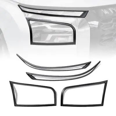 For Mitsubishi Triton L200 2024-2026 Head Lamp Front Light Cover Pair LR Black • $90.42