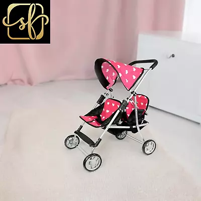 Doll Collection First Doll Twin Stroller - Cutest Heart Design Baby Doll Strolle • $60