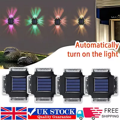 4x Super Bright Solar Powered Door Fence Wall Lights Led Outdoor Garden Lamp • £9.83