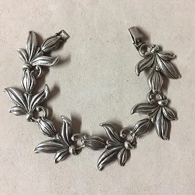 VTG Sterling Silver Danecraft Flower Link Bracelet 7.5” • $49