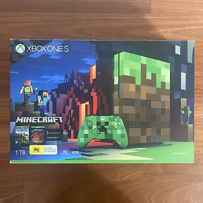 Xbox One S Minecraft Edition Console 1TB Complete In Box  + Creeper Controller • $399.99