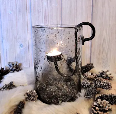 Candle Holder Cast Iron Tea Light Without Glass Black Brown For Wind Light Table Decoration • £16.35