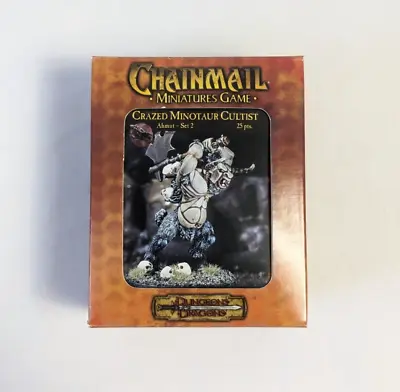 D&D CHAINMAIL Miniature War Game CRAZED MINOTAUR CULTIST Metal Mini WOTC OOP • $9.25