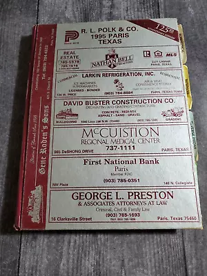 RARE 1995 R L Polk & Company Paris Texas City Directory Hardback • $45.95