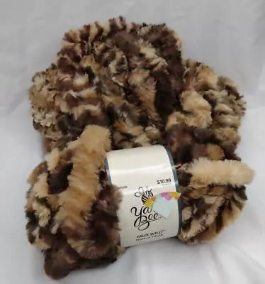 Lot Of 2 Faux Wild Native Mink Yarn Bee 7 Oz 37 Yards Each - Shades Of Brown • $18.95