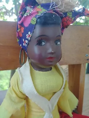 FREE SHIPPING! Vintage 1967 Maggie Head Kane African American Biscuit Doll • $32.77