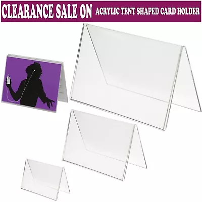 Acrylic Clear Menu Show Card Name Place Table Setting Display Tent Stand Holder  • £5.74