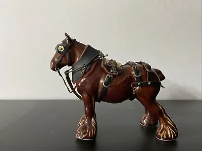 £19.95 • Buy Ceramic Shire Horse With Full Harness 