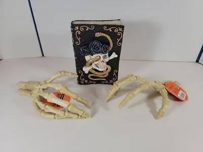 Halloween Tabletop Decoration LED Eyes Book Skeleton Snake Book 2 Skeleton Hands • $15.65