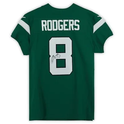 Aaron Rodgers New York Jets Autographed Nike Green Elite Jersey Black Bag Authen • $70